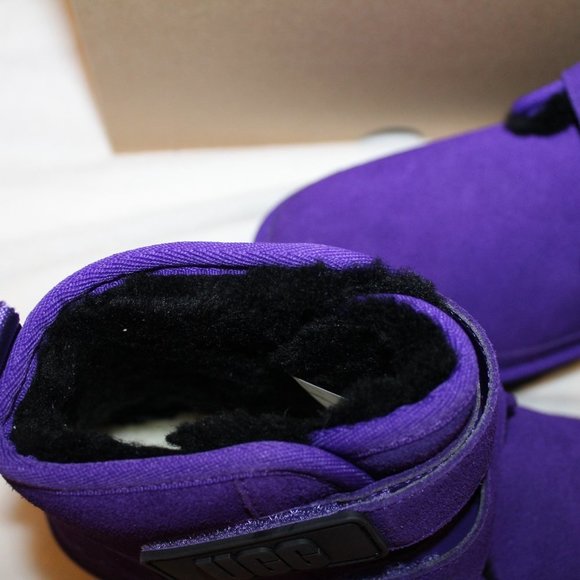 NIB YOUTH 4 5 WOMEN'S 6 7 SUEDE PLATFORM ANKLE WINTER BOOTS PURPLE - Picture 5 of 10